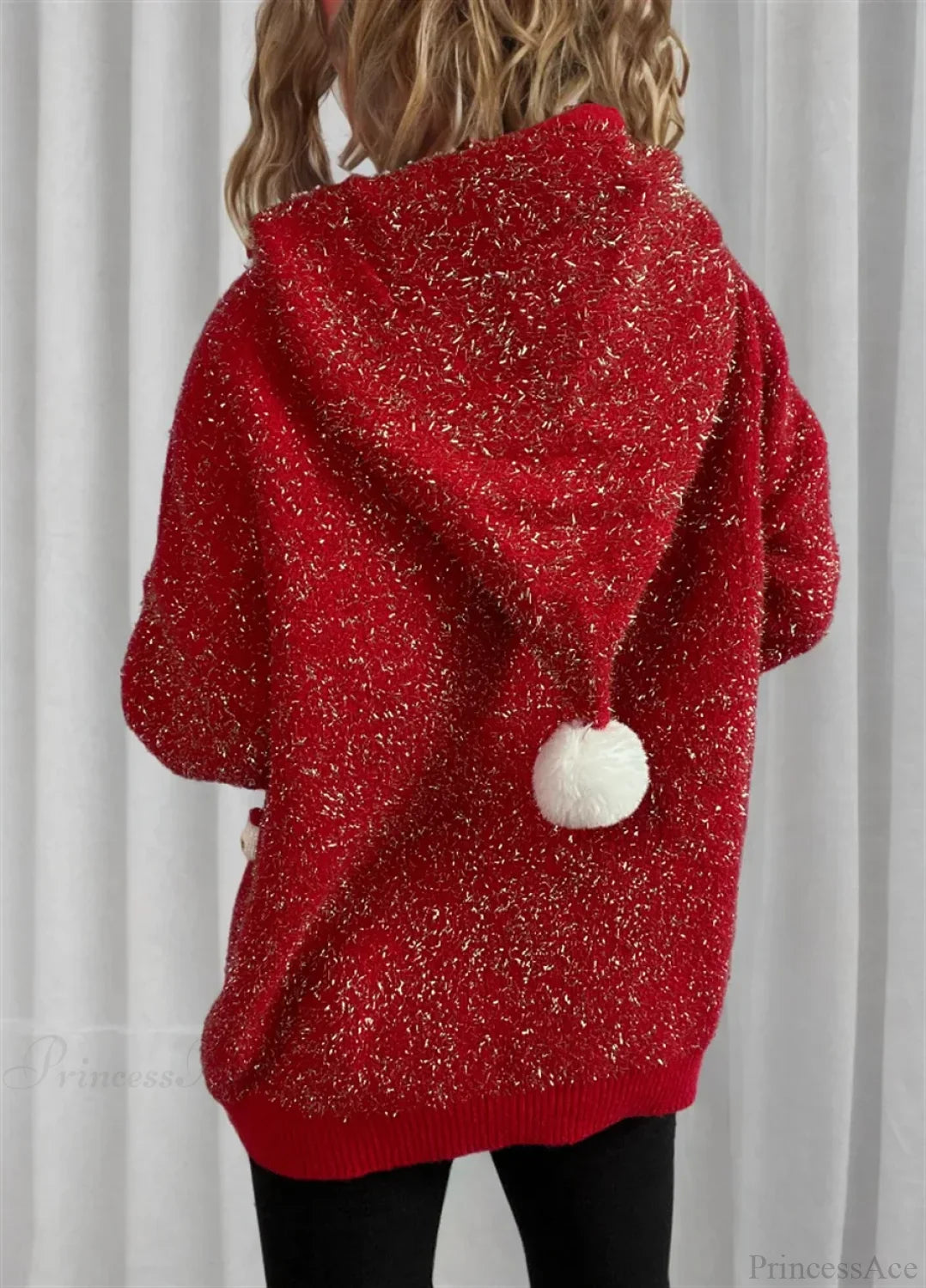 Korea Style Christmas Tree Hooded Loose Ugly Chic Casual Knitwear Sweater Sweaters-L