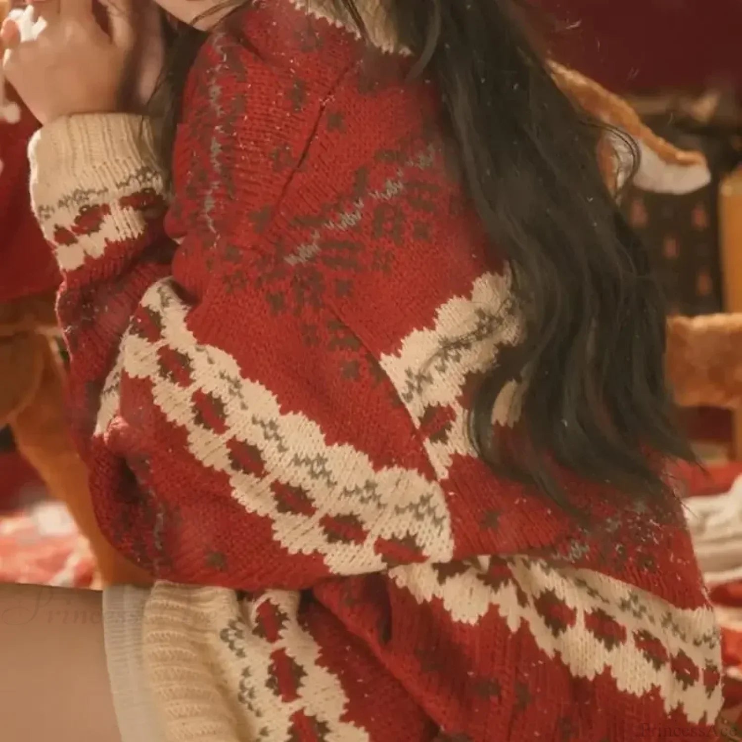 Lazy Style Thickened Loose Retro Christmas New Year Sweater Sweaters-L