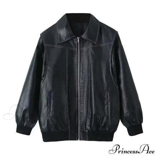 Leather Streetwear Red Coat