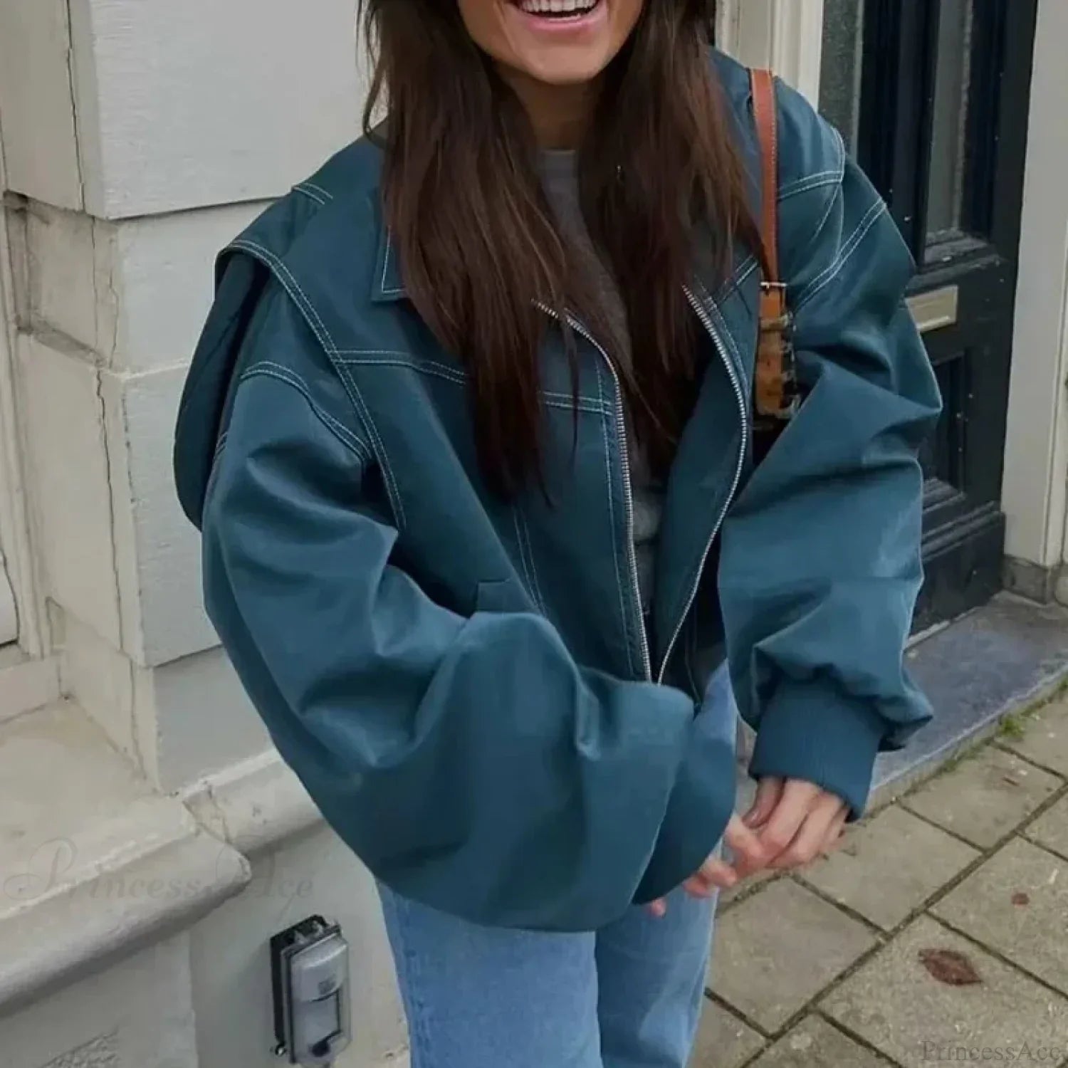 Leather Streetwear Red Coat Coats-241208