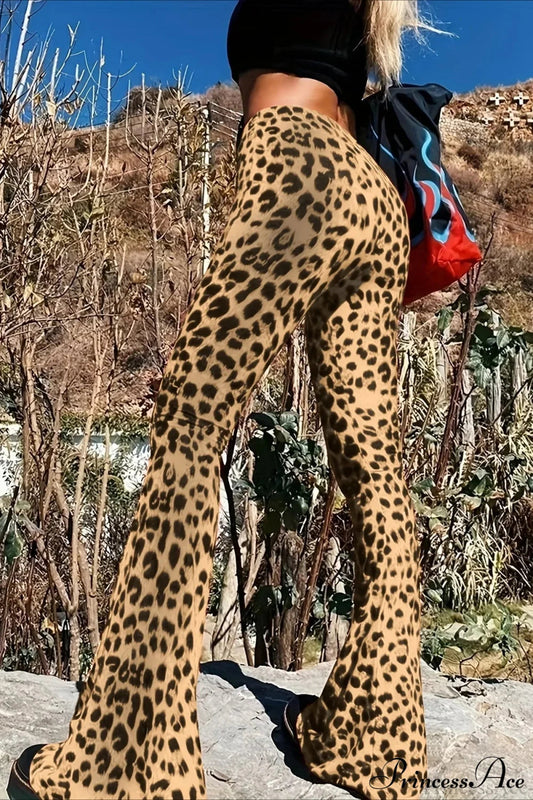Leopard Print Flare Pant