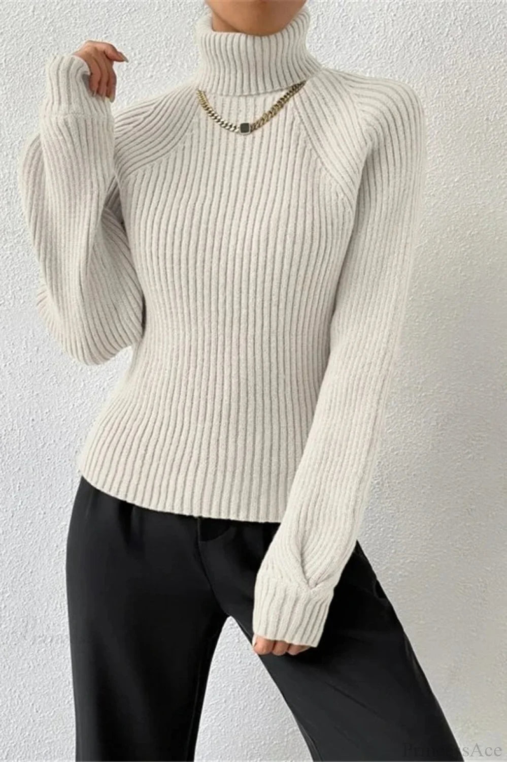 Loose Turtleneck Raglan Sleeve Sweater