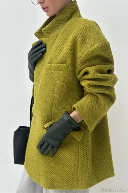 Loose Wool Blazer Warm Versatile Coat