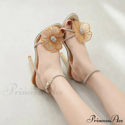 Luxury Colorful Pearl Decoration Stiletto Peep ToeBuckle Strap 11CM Thin High Heels Dance Party High Heel
