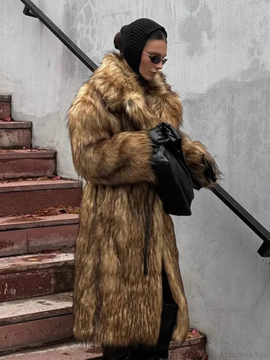 Luxury Fox Coat Long Overcoat