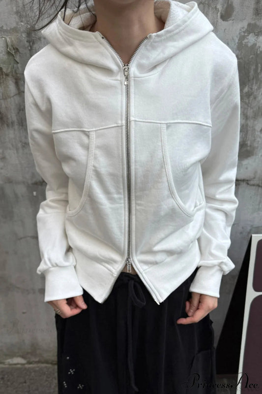 Minimalist Athleisure Slim Fit Zip-Up Hoodie