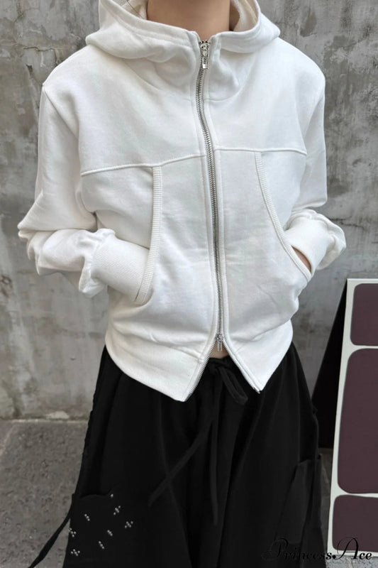 Minimalist Athleisure Slim Fit Zip-Up Hoodie