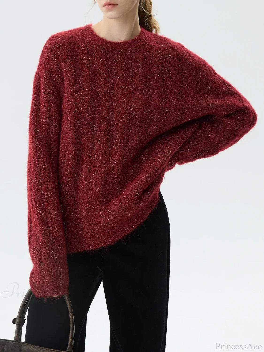 New Year’s Red Round Neck Loose Sweater
