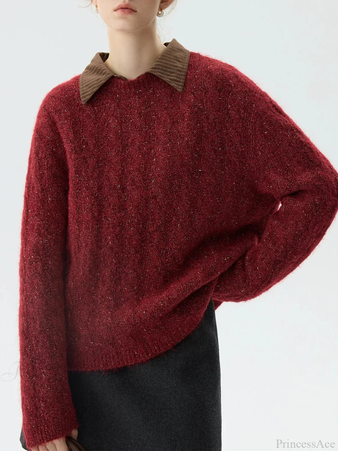 New Year’s Red Round Neck Loose Sweater