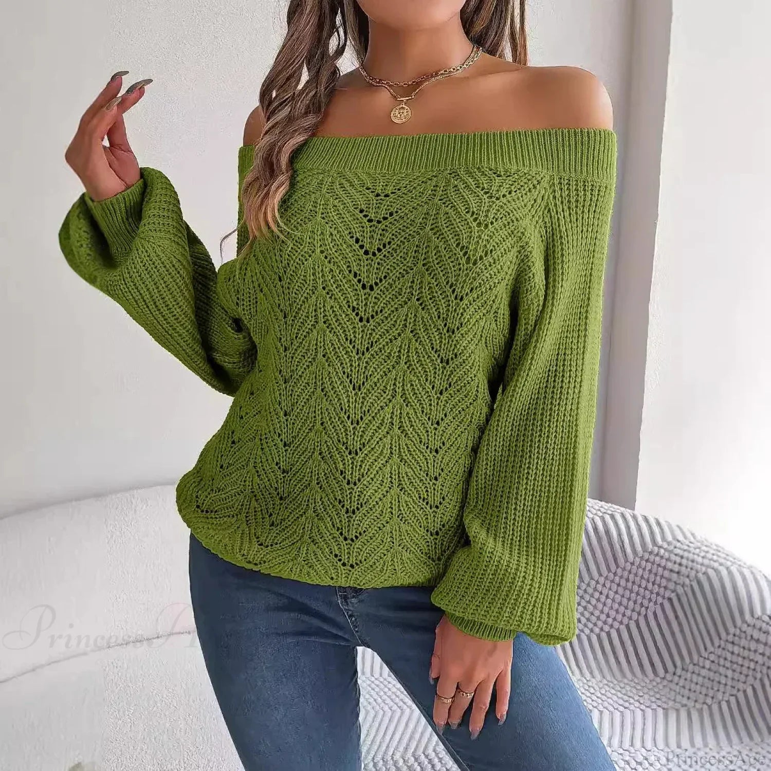 Off - Shoulder Elegant Spring Sweater