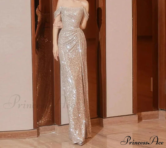 Off Shoulder Sequin Party Dress