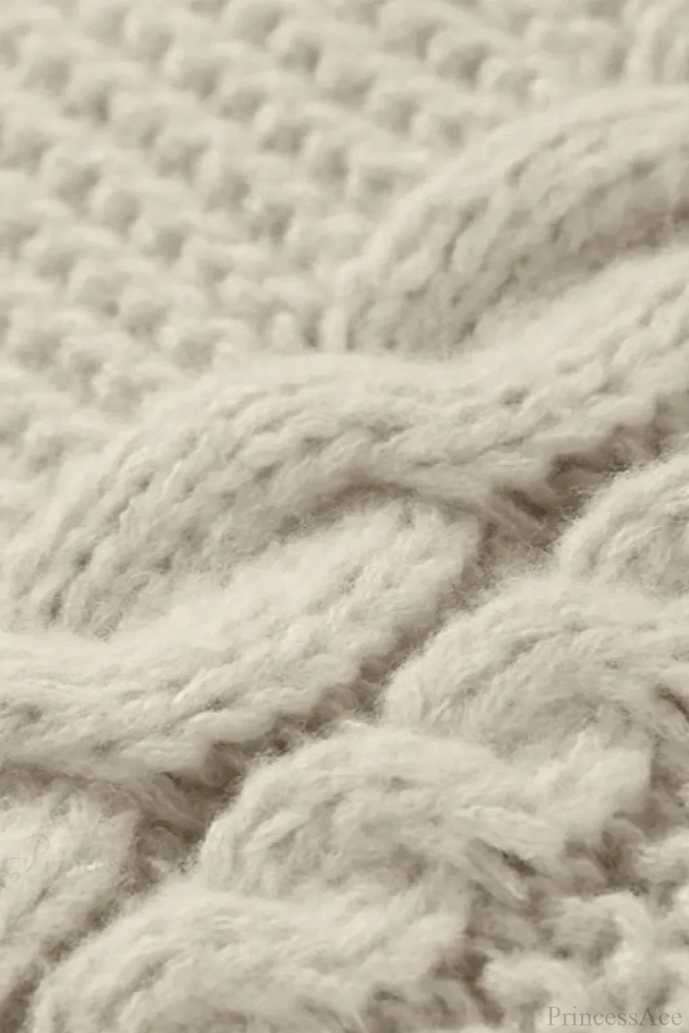 Oversized Cable Knit Crew Neck Sweater