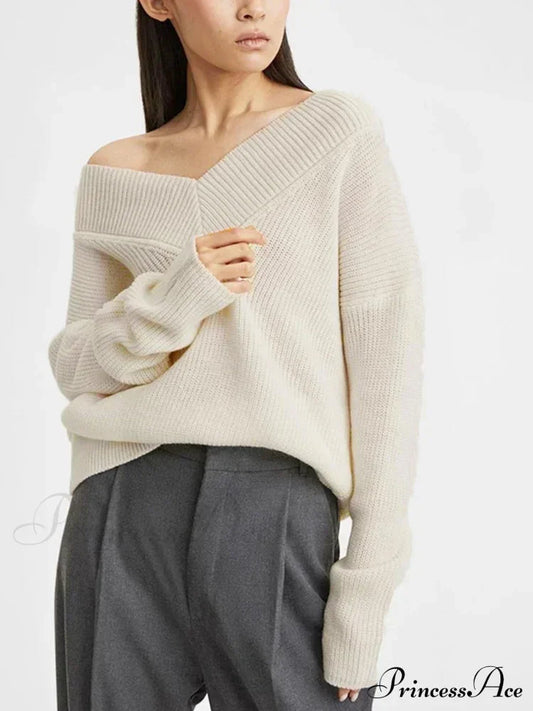 Oversized Loose Long Sleeve Solid Green Fashion Knitted Christmas Sweater