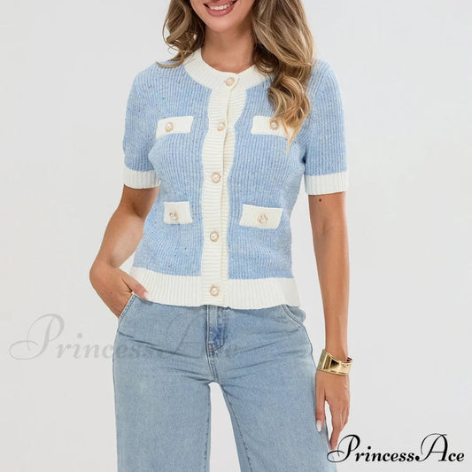 Pearl Button Short Sleeve Cardigan