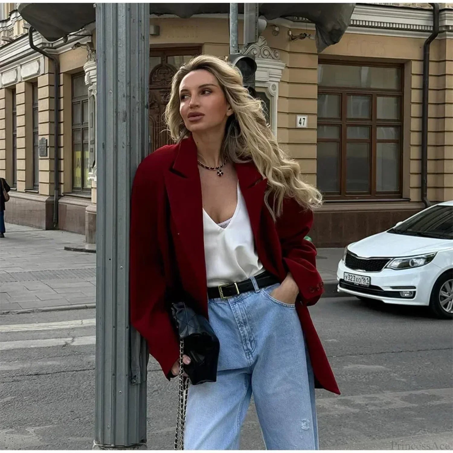 Red Suit Lapel Full Sleeve Coat Coats-241208