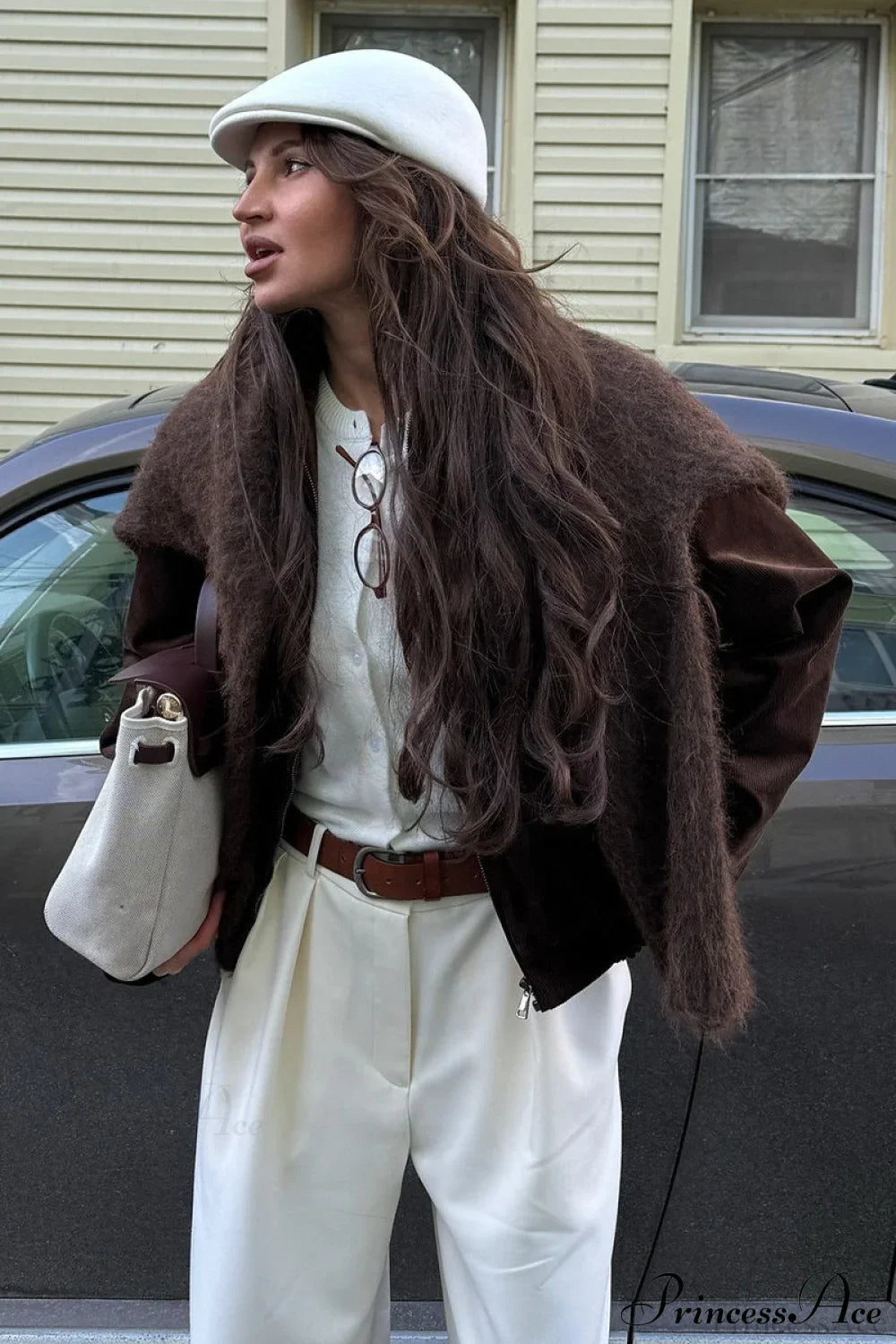 Retro Coffee Cotton Corduroy Zip Jacket