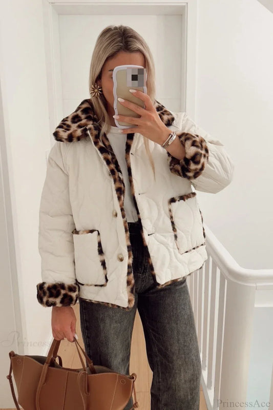 Reversible Leopard Paneled Cotton Coat