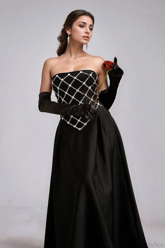 Rhinestone Beaded Off-the-Shoulder Fitted Bodycon Evening Dress