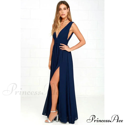 Sexy Backless Mesh Maxi Red Christmas Party Dress