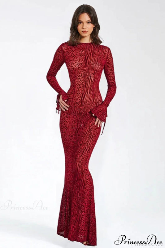 Sexy Leopard Print Party Maxi Dress