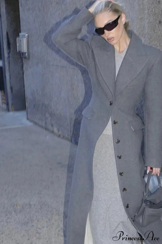 Single-Breasted Wool Coat
