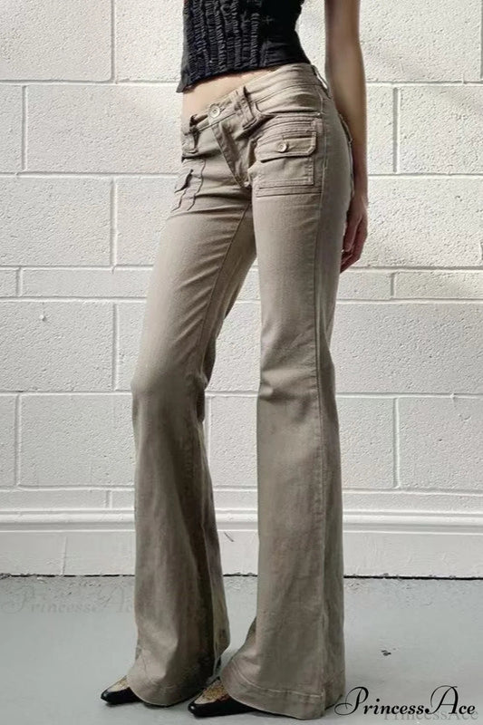 Skinny Low Rise Vintage Bootcut Cargo Pants