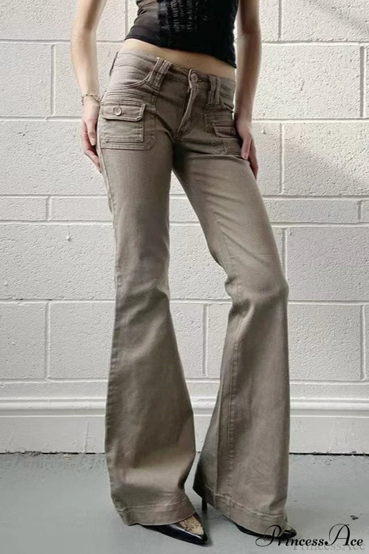 Skinny Low Rise Vintage Bootcut Cargo Pants