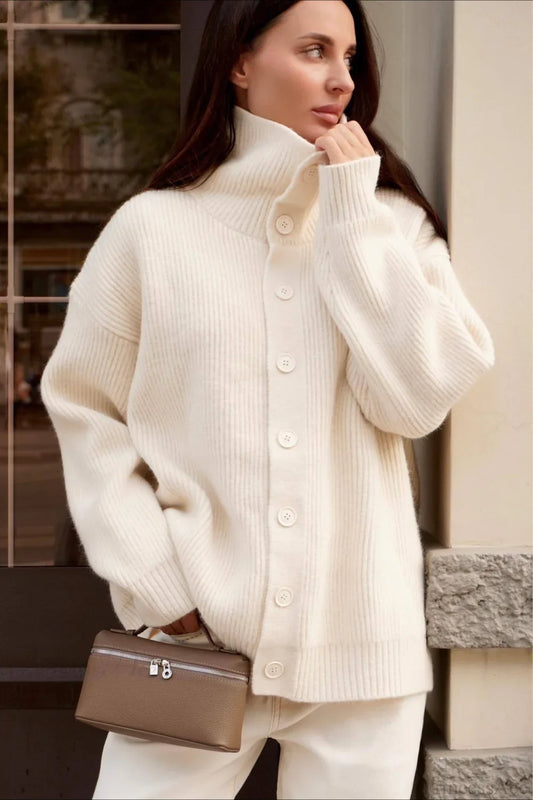 Solid Turtleneck Loose Lazy Sweater