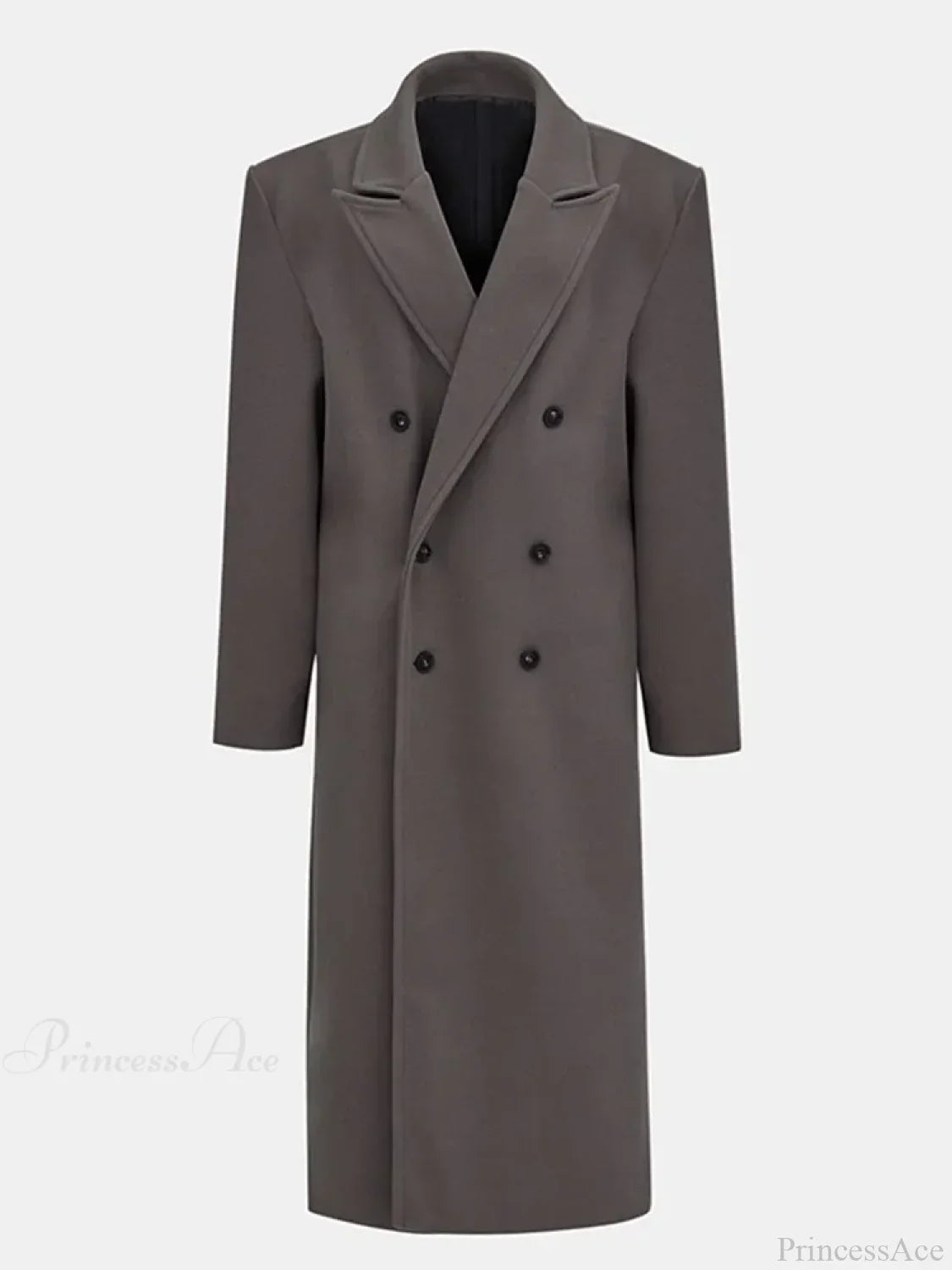 Solid Woolen Lapel Full Sleeve Overcoat