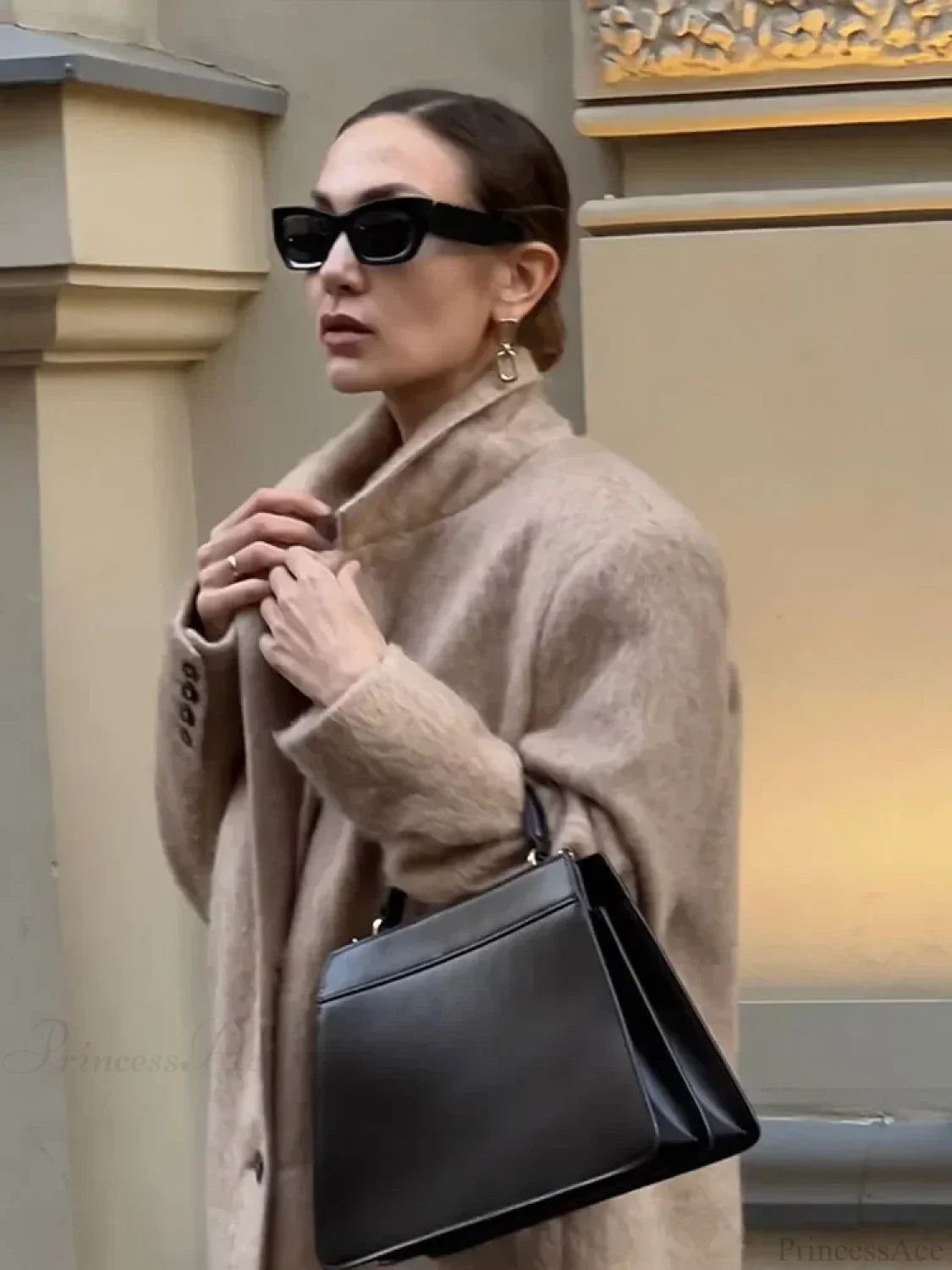 Solid Woolen Short Coat