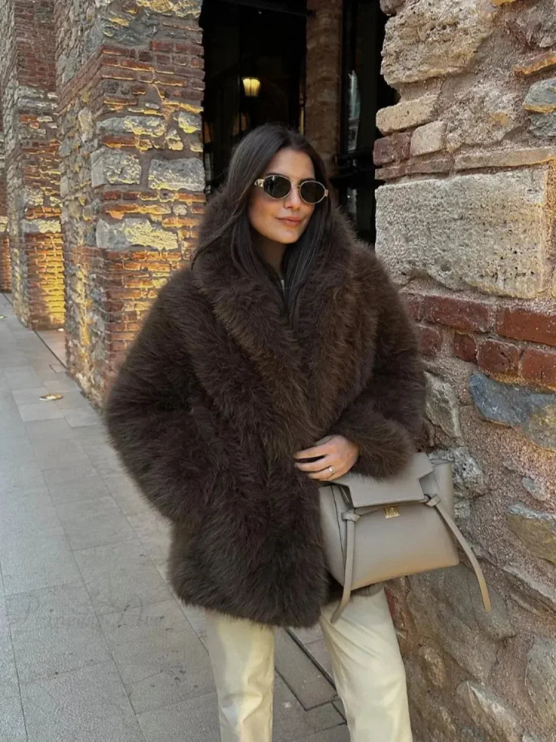 Stand Collar Fluffy Winter Coat