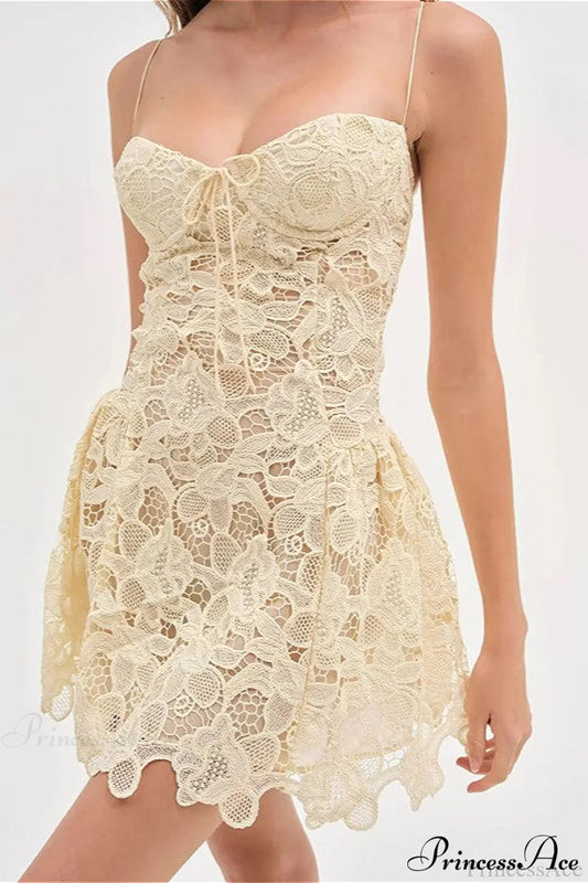Strapless Lace Embroidery Sexy Party Dress