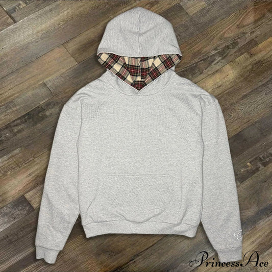 Street Style Reversible Plaid Hoodie