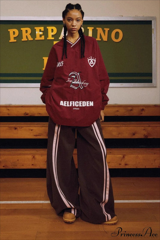 Streetwear Drawstring High-Waist Wide Pants