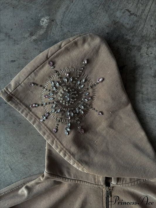 Streetwear Niche Design Relaxed Zip Hoodie