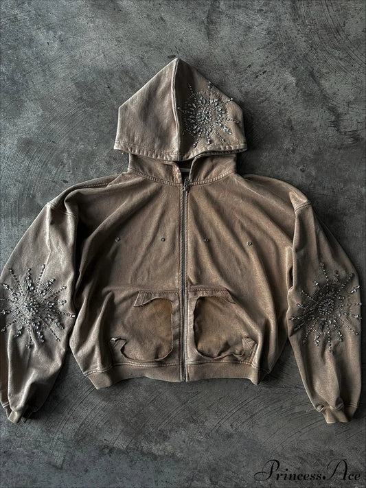 Streetwear Niche Design Relaxed Zip Hoodie