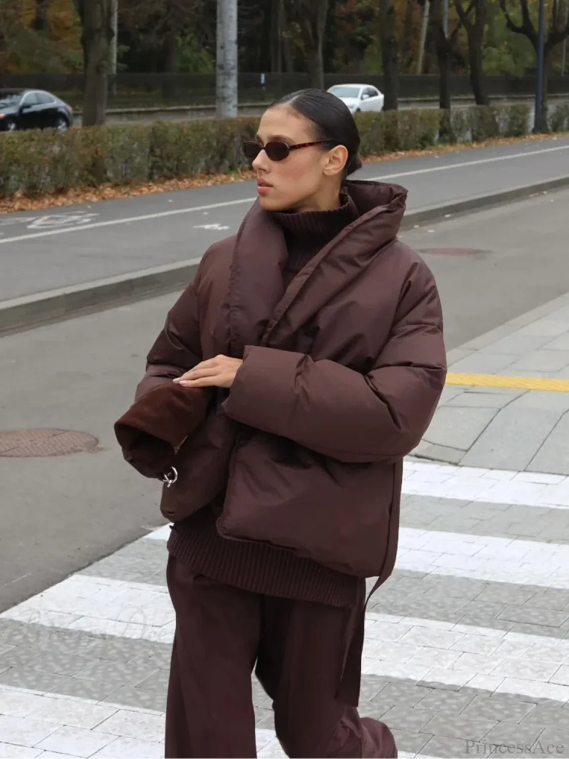 Tie-Belt Padded Cotton Coat Coats-241208