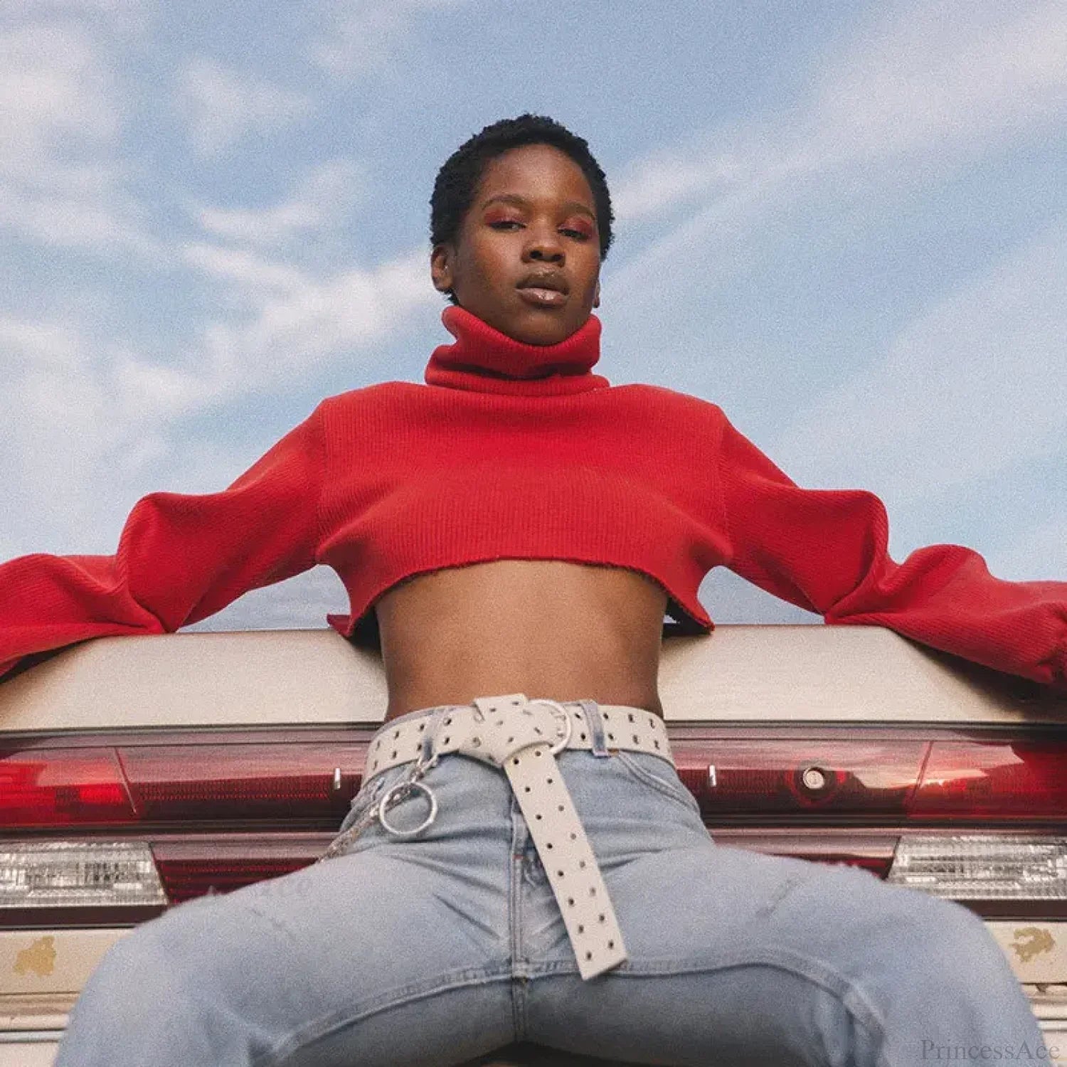 Trendy Casual Loose Sexy Fashionable Solid Turtleneck Long Sleeve Knit Crop Christmas Sweater