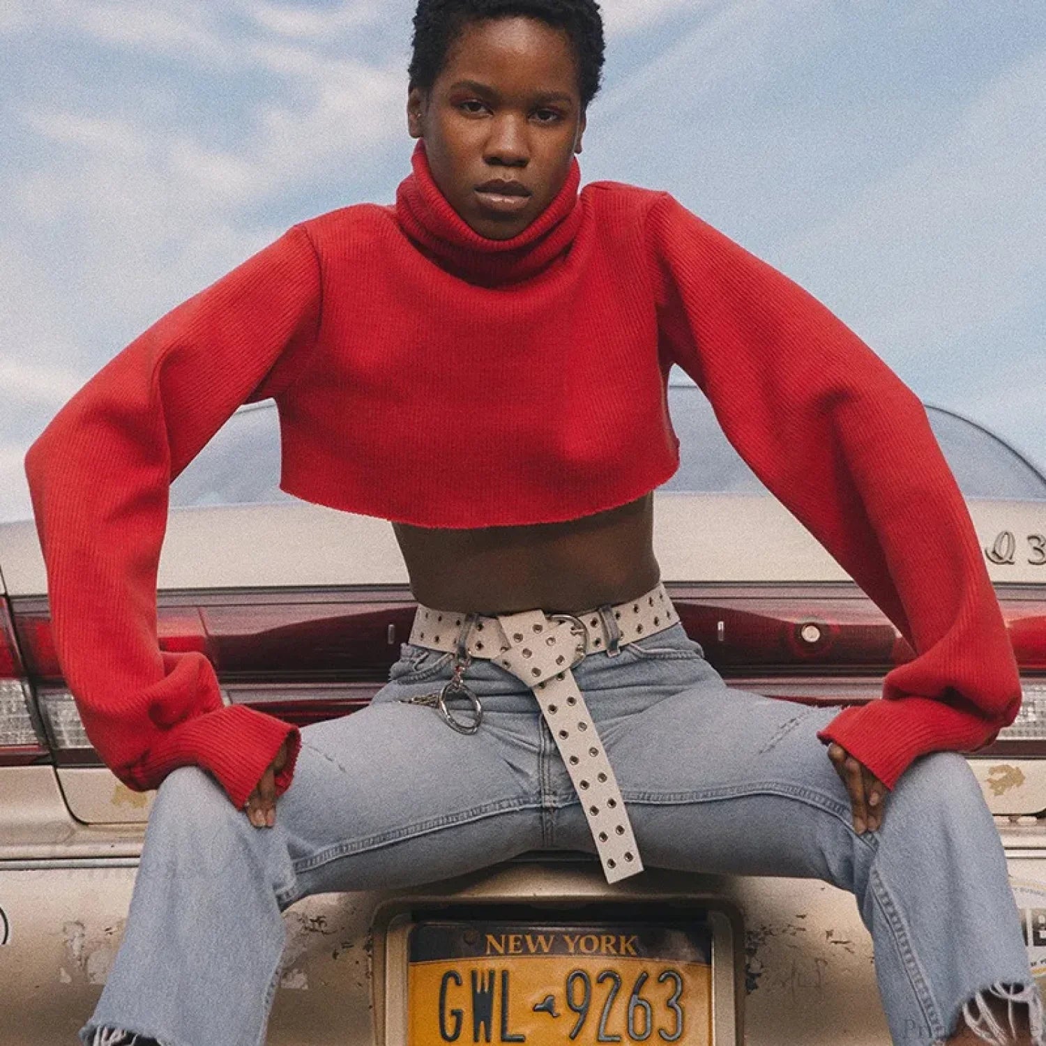 Trendy Casual Loose Sexy Fashionable Solid Turtleneck Long Sleeve Knit Crop Christmas Sweater