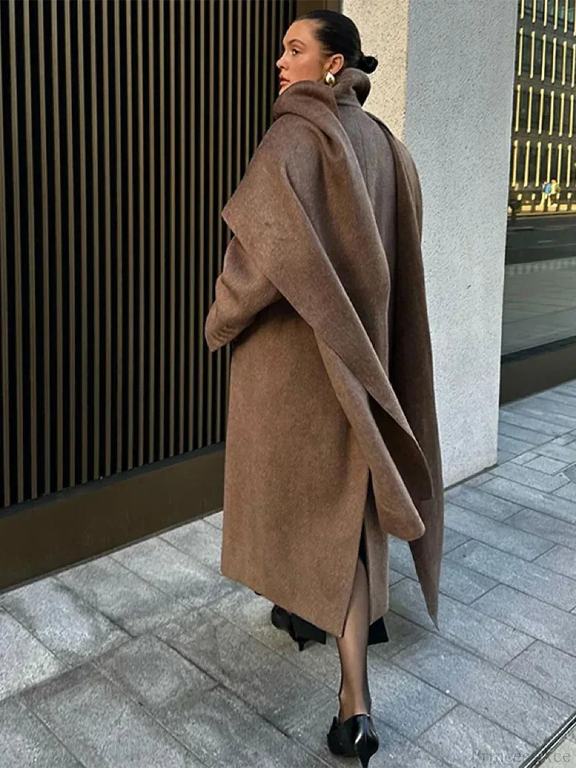 Turn-Down Collar Double-Breasted Overcoat