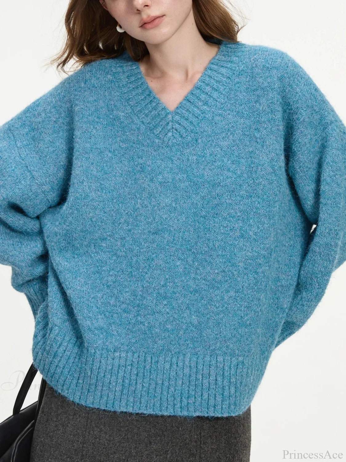 V-Neck Pullover Wool Warm Sweater