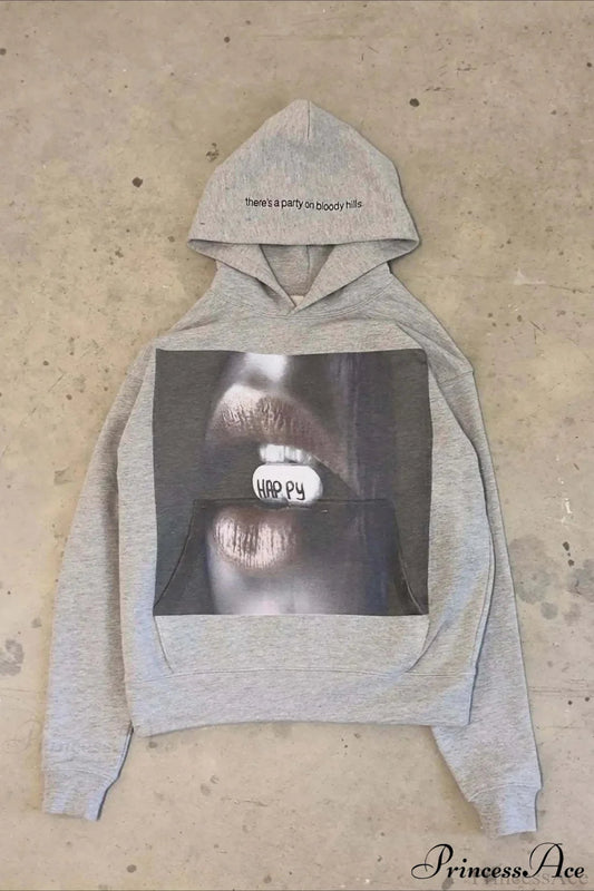 Vintage Harajuku Graphic Print Trendy Hoodie