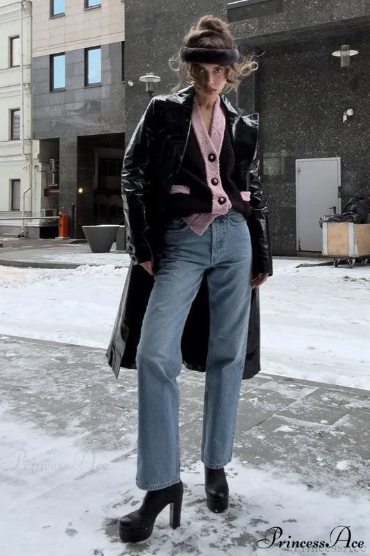 Vintage High-Rise Straight-Leg Pencil Fit Jeans