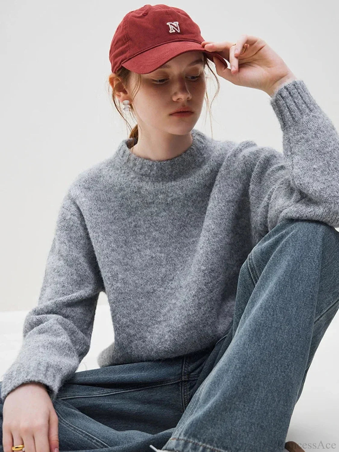 Warm Soft Waxy Round Neck Pullover Sweater