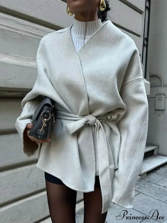 White Woolen Short Coat