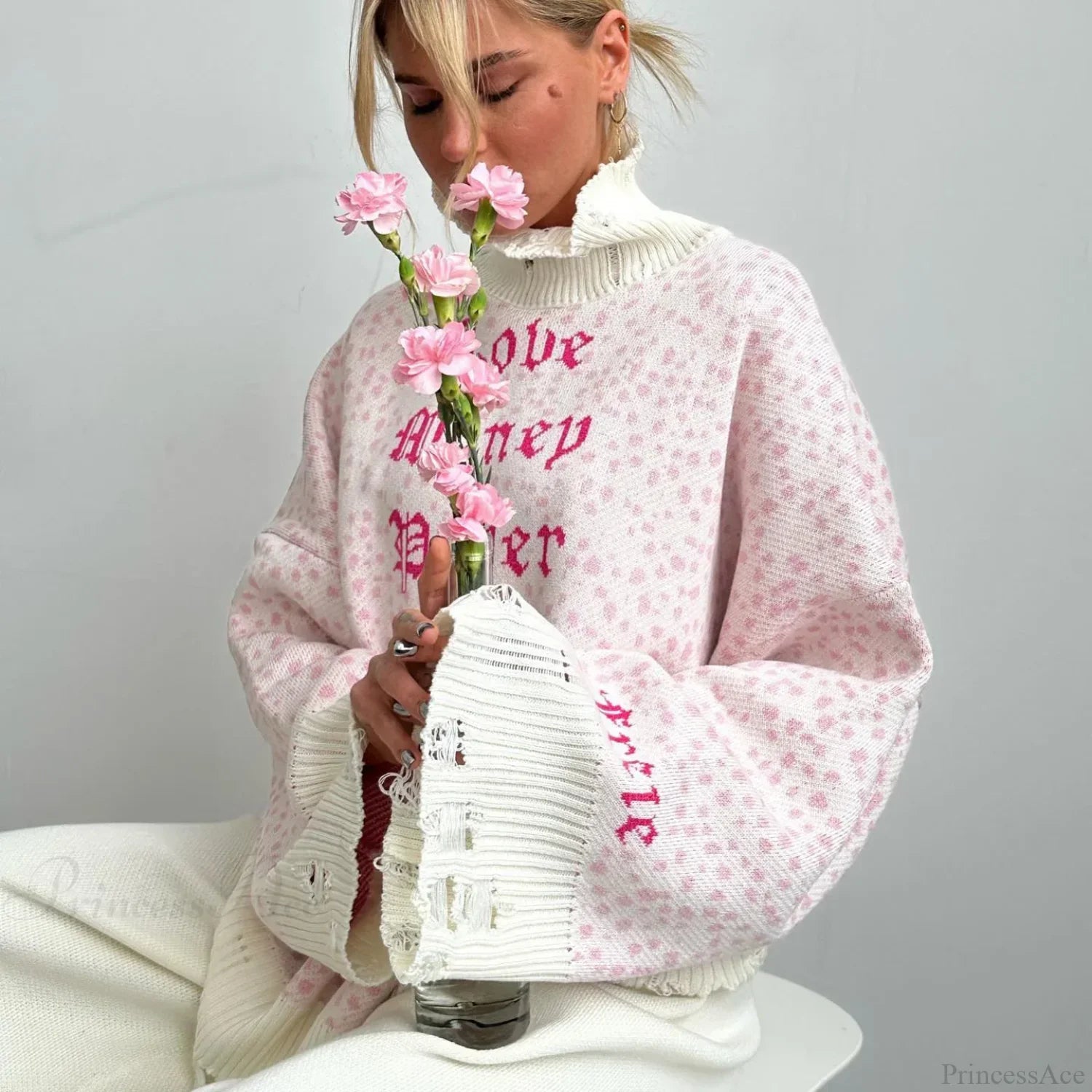 Y2K Baggy Ripped Knit Sweater